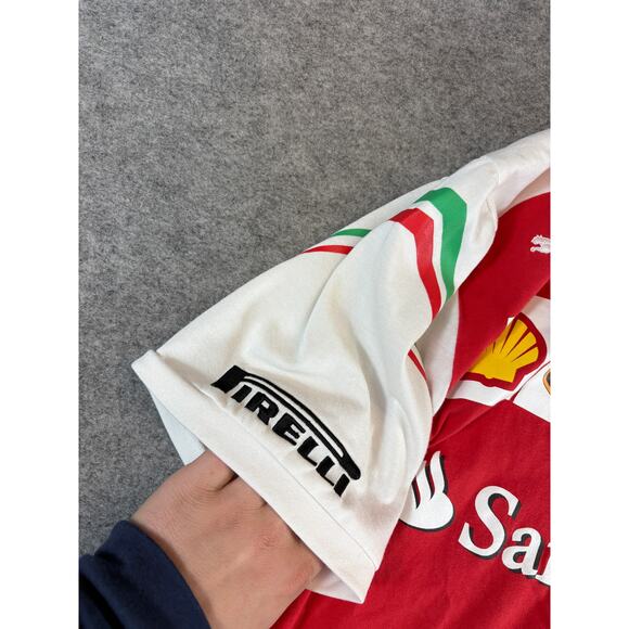 Puma Scuderia Ferrari F1 Racing Team T Shirt Mens XL Red White Santander Shell - Picture 3 of 10